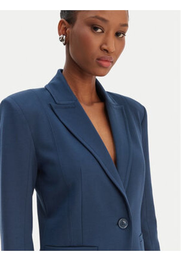 Patrizia Pepe Marynarka 8S0584/A715-CA97 Niebieski Regular Fit. Kolor: niebieski. Materiał: wiskoza