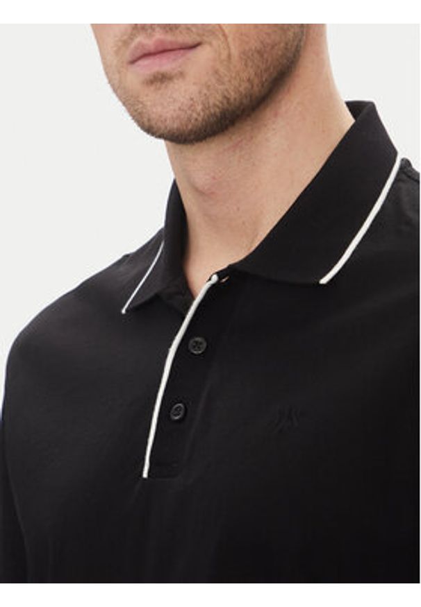 Armani Exchange Polo XM000739 AF10364 UC001 Czarny Regular Fit. Typ kołnierza: polo. Kolor: czarny. Materiał: bawełna