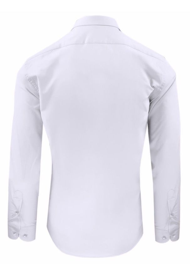 Męska Koszula Wizytowa, Taliowany Krój - Victorio - Biała. Kolor: biały. Materiał: elastan, bawełna. Styl: wizytowy