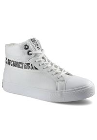 Big-Star - Białe Sneakersy Big Star Damskie Wygodne Obuwie. Kolor: biały. Materiał: skóra ekologiczna. Szerokość cholewki: normalna
