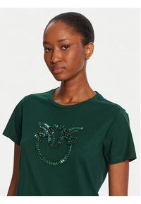 Pinko - PINKO T-Shirt Quentin 100535 A2RN Zielony Regular Fit. Kolor: zielony. Materiał: bawełna #4
