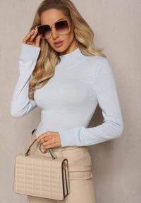 Renee - Niebieski Golf z Długim Rękawem Ikava. Typ kołnierza: golf. Kolor: niebieski. Materiał: dzianina. Długość rękawa: długi rękaw. Długość: długie. Wzór: gładki. Styl: klasyczny