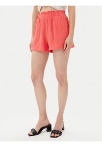 Vero Moda Szorty materiałowe Natali 10279687 Różowy Baggy Fit. Kolor: różowy. Materiał: bawełna