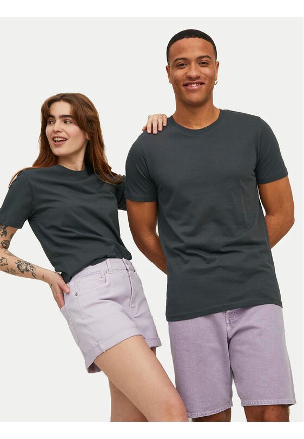 Jack & Jones T-Shirt Organic Basic 12156101 Szary Slim Fit. Kolor: szary. Materiał: bawełna