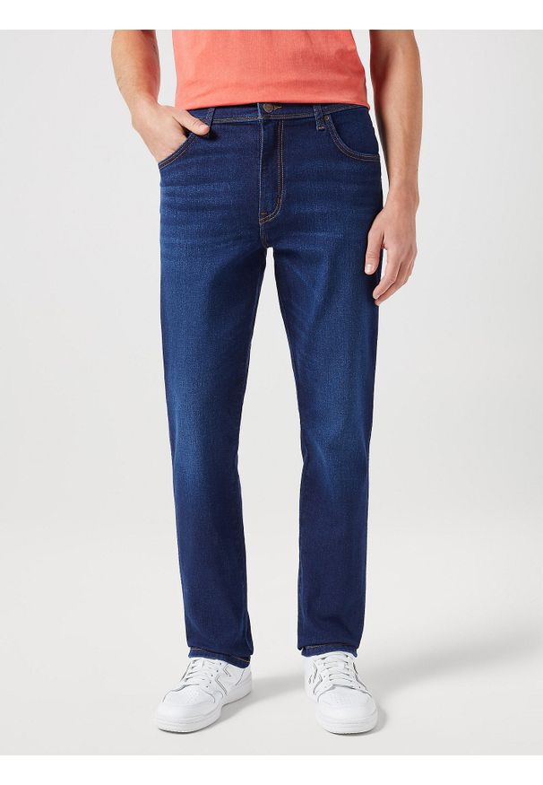 Męskie Spodnie Jeansowe Wrangler Texas Slim Night Shade 112350865, W30 L34. Kolor: niebieski. Styl: elegancki