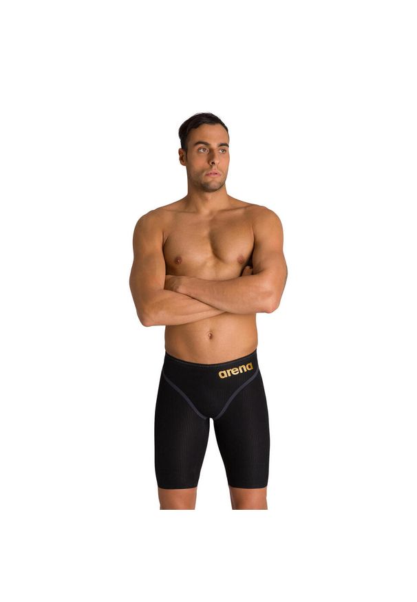 Strój startowy dla mężczyzn Arena Powerskin Carbon Core Jammer. Kolor: czarny, żółty, wielokolorowy