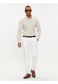 Calvin Klein Koszula K10K108229 Beżowy Slim Fit. Kolor: beżowy. Materiał: bawełna #3