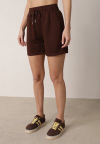 Born2be - Brązowy Letni Komplet z Bawełny i Wiskozy T-shirt i Szorty Celinai. Kolor: brązowy. Materiał: wiskoza, bawełna #3