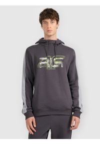 4f - 4F Bluza dresowa nierozpinana z kapturem męska 4F x Robert Lewandowski - szary M. Okazja: na spacer, na co dzień. Typ kołnierza: kaptur. Kolor: szary. Materiał: dresówka. Styl: sportowy, casual. Sport: turystyka piesza, fitness
