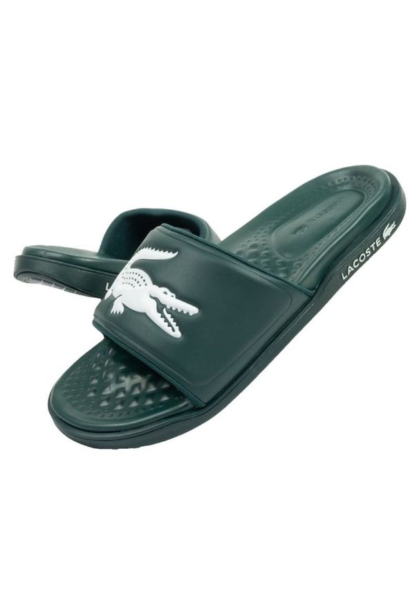 Klapki Lacoste Croco Dualiste 202D2 743CMA00202D2 zielone. Okazja: na spacer. Kolor: zielony. Materiał: materiał, syntetyk