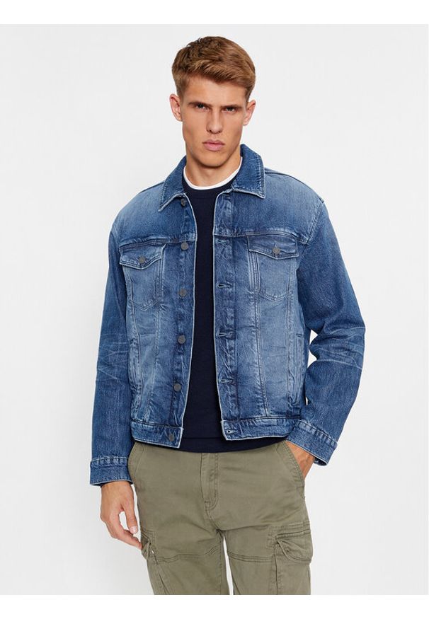 s.Oliver Kurtka jeansowa 2135893 Niebieski Regular Fit. Kolor: niebieski. Materiał: jeans, bawełna