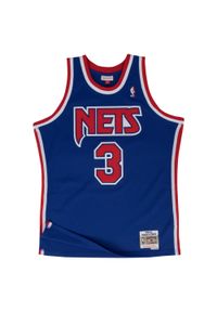 Mitchell & Ness - Koszulka Nba New Jersey Nets Drazen Petrovic. Kolor: niebieski, wielokolorowy, żółty. Materiał: jersey. Sport: koszykówka #1