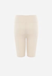 Born2be - Jasnobeżowe Kolarki Thosea. Okazja: na co dzień. Stan: podwyższony. Kolor: beżowy. Materiał: tkanina, prążkowany, dzianina. Długość: długie, krótkie. Wzór: aplikacja. Styl: sportowy, casual #6