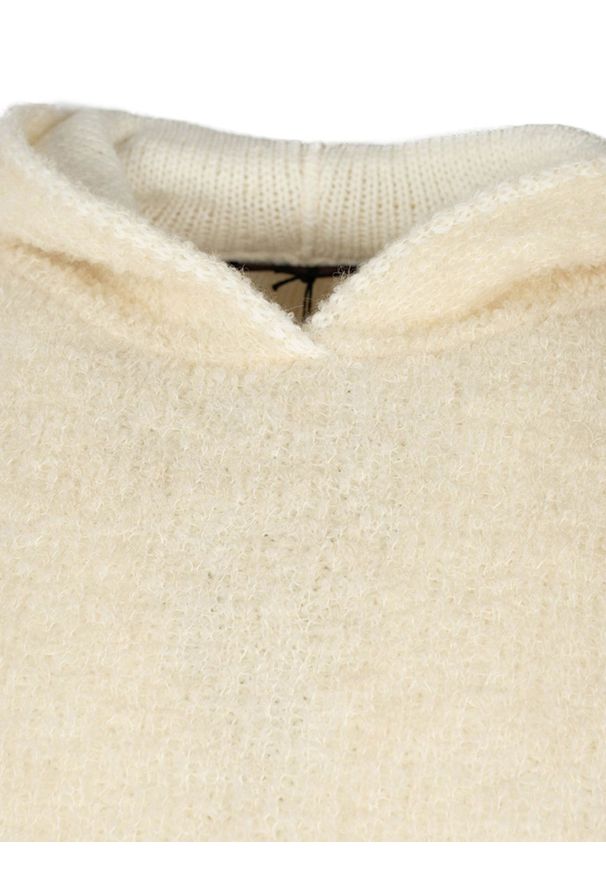 Takeshy Kurosawa Sweter "Boucle" | 83084 | Hoody Boucle | Mężczyzna | Kremowy. Okazja: na co dzień. Typ kołnierza: kaptur. Kolor: kremowy. Materiał: akryl, wełna. Wzór: aplikacja. Styl: casual