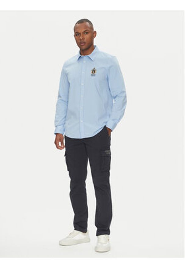 Aeronautica Militare Koszula 251CA1261CT3288 Błękitny Regular Fit. Kolor: niebieski. Materiał: bawełna