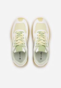 Renee - Żółte Przeszywane Sneakersy w Klasycznym Stylu Zeosa. Kolor: żółty. Materiał: jeans. Szerokość cholewki: normalna. Wzór: aplikacja #8