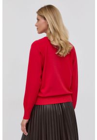 Liviana Conti Sweter damski kolor czerwony. Kolor: czerwony. Materiał: dzianina. Długość rękawa: raglanowy rękaw #4
