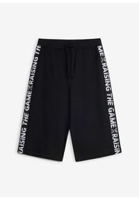 bonprix - Bermudy dresowe z czystej bawełny organicznej. Kolor: czarny. Materiał: dresówka, bawełna #1