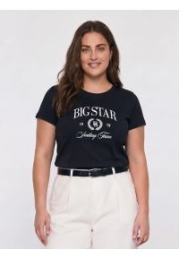 Big-Star - koszulka damska z kontrastowym nadrukiem czarna ratta 906. Kolor: czarny. Materiał: dzianina. Wzór: nadruk. Styl: klasyczny, elegancki #8