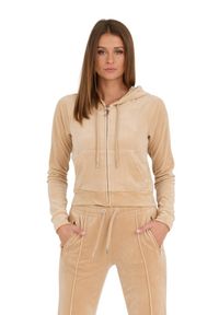 Juicy Couture - JUICY COUTURE Beżowa damska bluza Madison Hoodie, Rozmiar XL. Kolor: beżowy #7