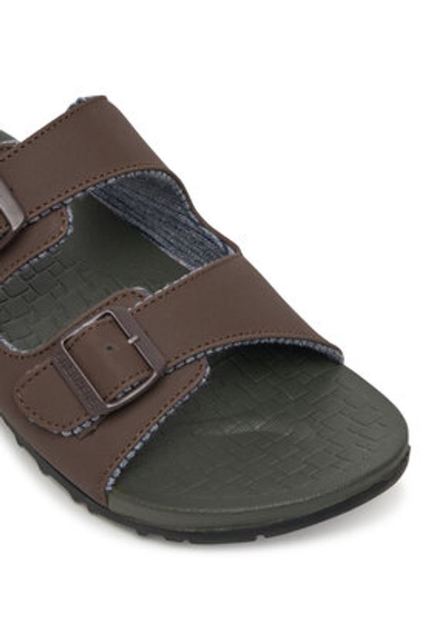 skechers - Skechers Klapki Pelem-Rolento 66042/CHOC Brązowy. Kolor: brązowy. Materiał: skóra