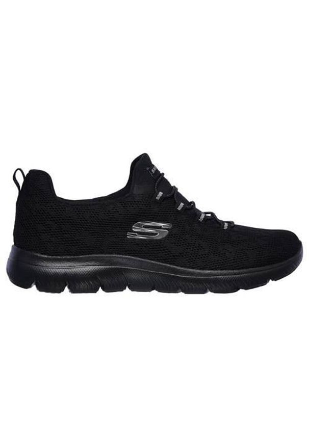skechers - Buty do chodzenia damskie Skechers Summits Leopard Spot. Zapięcie: sznurówki. Kolor: czarny. Materiał: tkanina, materiał. Szerokość cholewki: normalna. Model: Skechers Sport. Sport: turystyka piesza