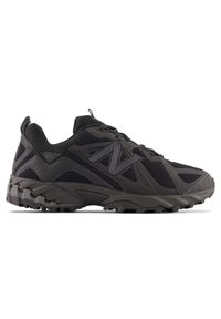 Buty męskie New Balance ML610TBB – czarne. Okazja: na co dzień. Kolor: czarny. Materiał: materiał, guma. Szerokość cholewki: normalna. Wzór: nadruk. Sezon: lato #1