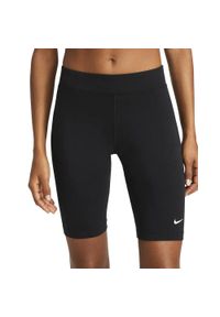 Spodnie treningowe damskie Nike Essential MR Biker. Kolor: czarny, wielokolorowy, biały. Długość: krótkie. Sport: bieganie #1