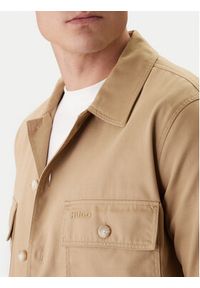 Hugo - HUGO Koszula Epoldo 50545383 Beżowy Oversize. Kolor: beżowy. Materiał: bawełna #5
