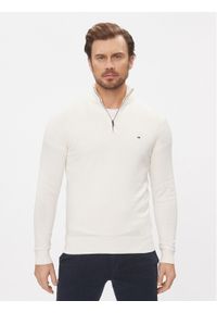 TOMMY HILFIGER - Tommy Hilfiger Sweter MW0MW28049 Biały Regular Fit. Kolor: biały. Materiał: bawełna