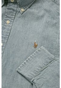 Polo Ralph Lauren - Koszula jeansowa. Okazja: na co dzień. Typ kołnierza: polo. Kolor: niebieski. Materiał: jeans. Długość: długie. Wzór: gładki. Styl: casual #3
