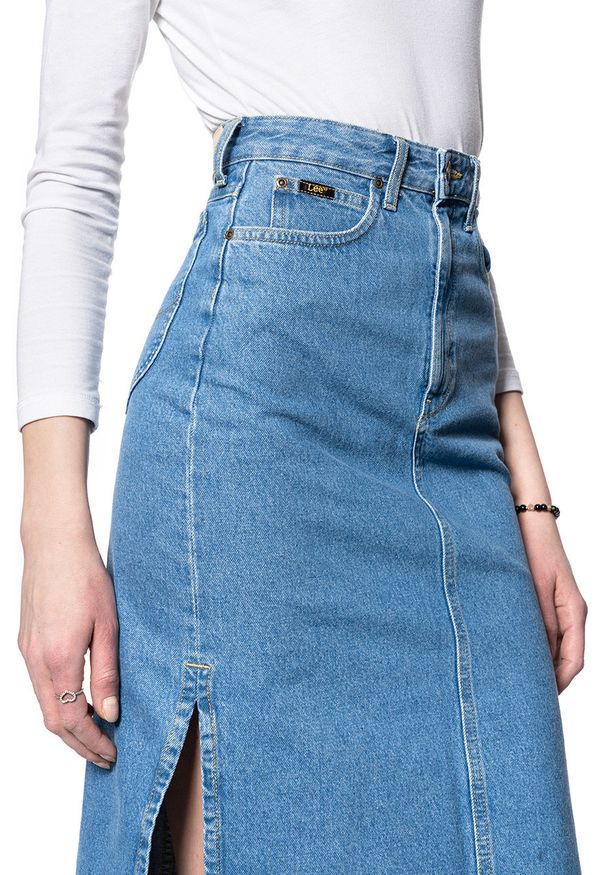 Lee - LEE THELMA SKIRT DAMSKA SPÓDNICA JEANSOWA CLEAN CALLIE L38EGAZE 112108145. Materiał: jeans