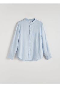 Reserved - Lniana koszula regular fit - jasnoniebieski. Kolor: niebieski. Materiał: len