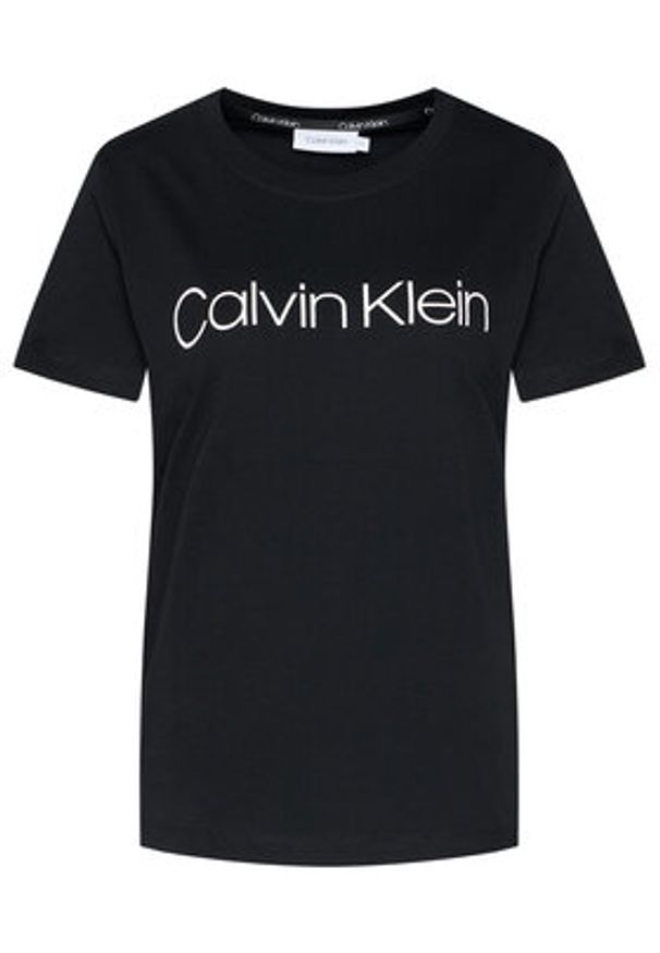 Calvin Klein T-Shirt Core Logo K20K202142 Czarny Regular Fit. Kolor: czarny. Materiał: bawełna