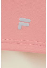 Fila bluza damska kolor różowy z kapturem gładka. Typ kołnierza: kaptur. Kolor: różowy. Materiał: dzianina. Wzór: gładki #5