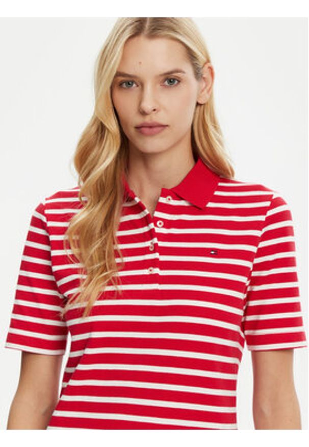 TOMMY HILFIGER - Tommy Hilfiger Polo 1985 WW0WW43224 Czerwony Regular Fit. Typ kołnierza: polo. Kolor: czerwony. Materiał: bawełna
