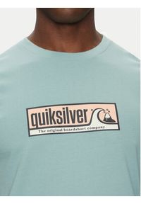 Quiksilver T-Shirt EQYZT08040 Turkusowy Regular Fit. Kolor: turkusowy. Materiał: bawełna