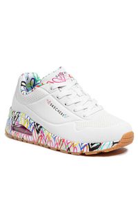 skechers - Skechers Sneakersy Uno Loving Love 155506/WHT Biały. Kolor: biały. Materiał: skóra #3