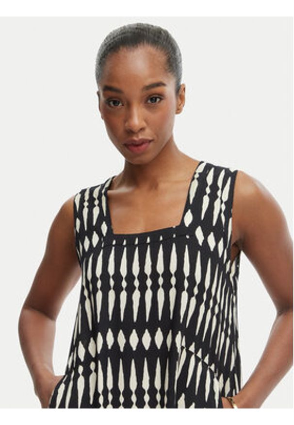 Iconique Sukienka letnia Elsie IC26-111 Czarny Regular Fit. Kolor: czarny. Materiał: wiskoza. Sezon: lato