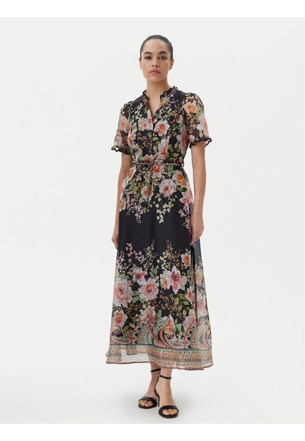 Hale bob - Hale Bob Sukienka letnia with silk 4YPR654M Czarny Regular Fit. Kolor: czarny. Materiał: len. Sezon: lato