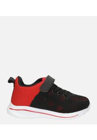 Casu - Czarne buty sportowe na rzep casu 920b. Zapięcie: rzepy. Kolor: czarny, wielokolorowy, czerwony #1