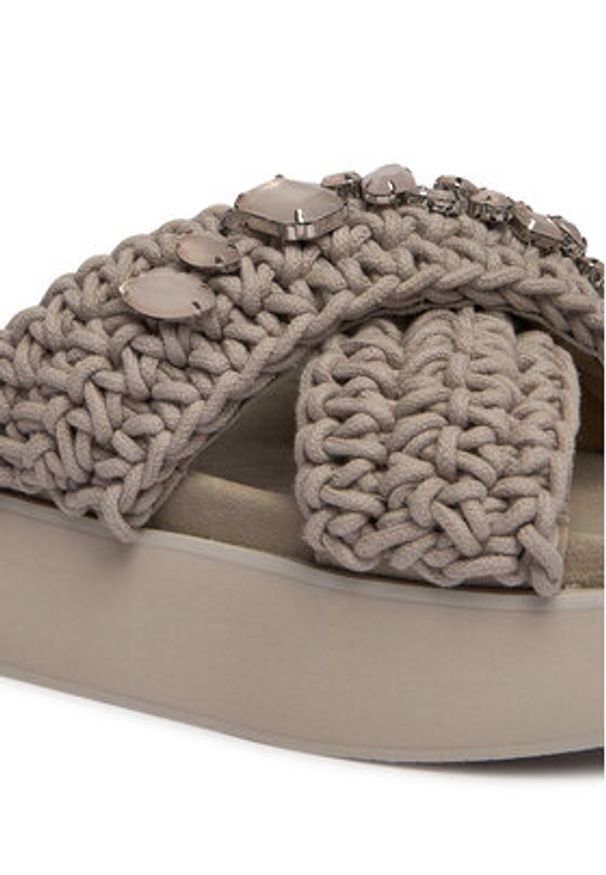Inuikii Klapki Woven Stones Platform 1004.005.0043 Szary jasny. Kolor: szary. Materiał: materiał. Obcas: na platformie