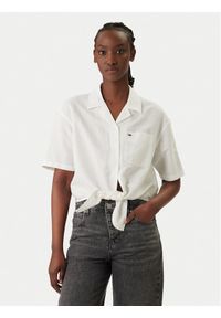 Tommy Jeans Koszula DW0DW22210 Biały Relaxed Fit. Kolor: biały. Materiał: len #1