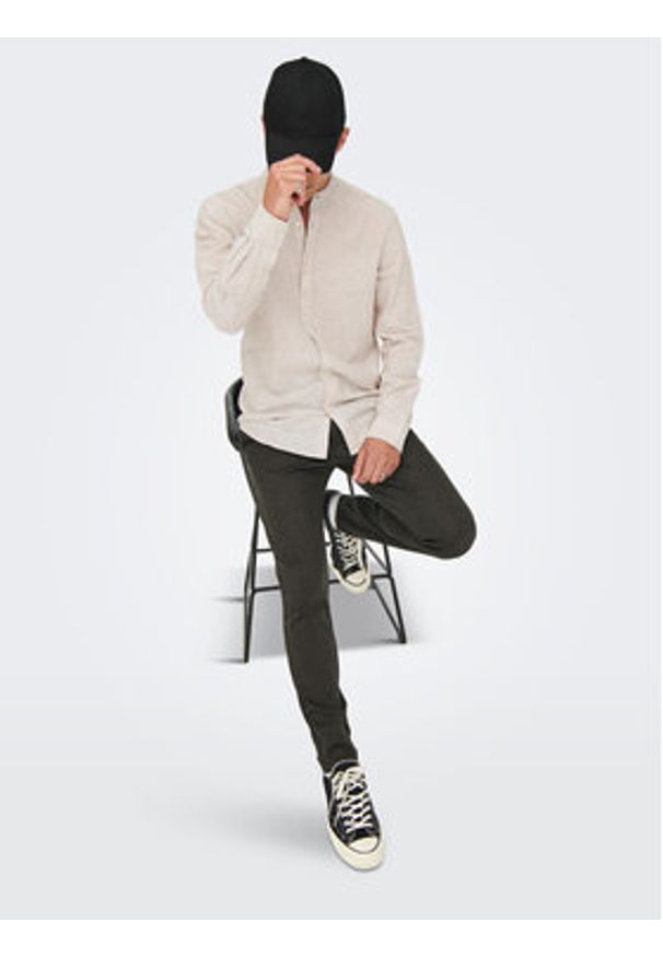Only & Sons Chinosy 22022911 Szary Tapered Fit. Kolor: szary. Materiał: wiskoza