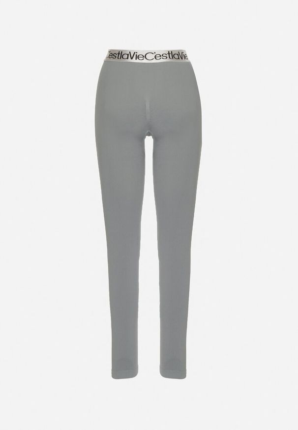 Born2be - Ciemnozielone Elastyczne Legginsy z Szeroką Gumą w Pasie Rindama. Kolor: zielony. Materiał: guma. Styl: sportowy