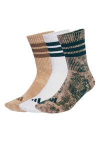 Adidas - Skarpety Stonewash Crew 3 Pairs. Kolor: zielony, beżowy, biały, wielokolorowy. Materiał: materiał. Sport: fitness #1