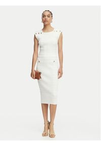 Guess Spódnica ołówkowa W5YD66 Z0130 Biały Slim Fit. Kolor: biały. Materiał: wiskoza #4