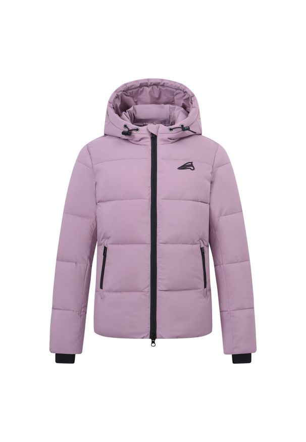 EURO-STAR - Kurtka z kapturem dla dziewczynki Euro-Star Camie. Typ kołnierza: kaptur. Kolor: wielokolorowy, fioletowy, różowy. Materiał: puch