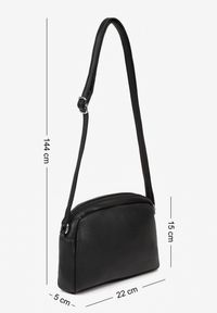 Born2be - Czarna Minimalistyczna Torebka Typu Listonoszka Gelevine. Kolor: czarny. Styl: casual, elegancki #2