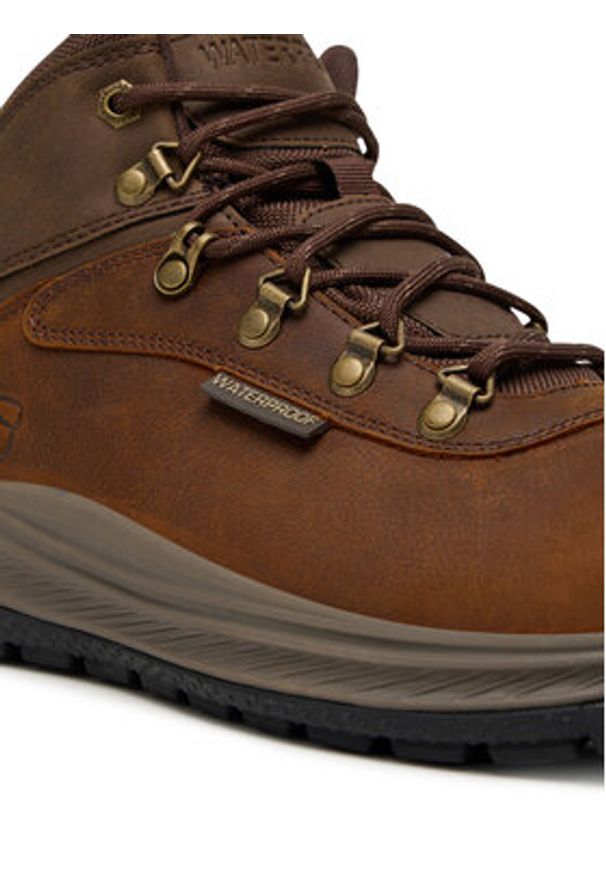 skechers - Skechers Trekkingi Meroe 205285 BRN Brązowy. Kolor: brązowy. Materiał: skóra. Sport: turystyka piesza